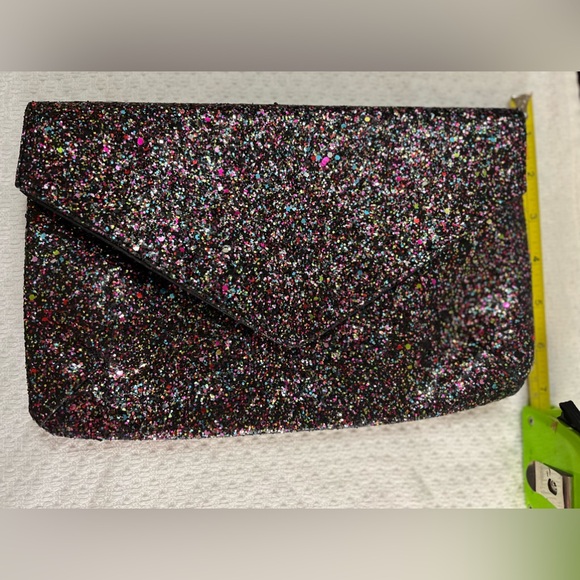 H&M Black Sparkle Glitter Mukti Color Clutch for Evening Wear - Picture 5 of 7